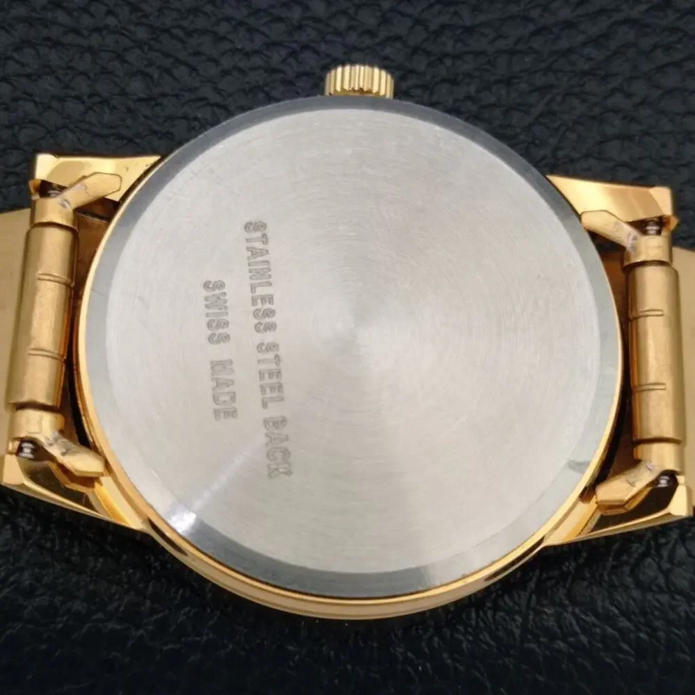 Vintage 1984 Montine Of Switzerland Manual Mens Gold Watch W/Steel Strap
